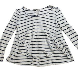 American Rag White and Blue Striped Blouse
